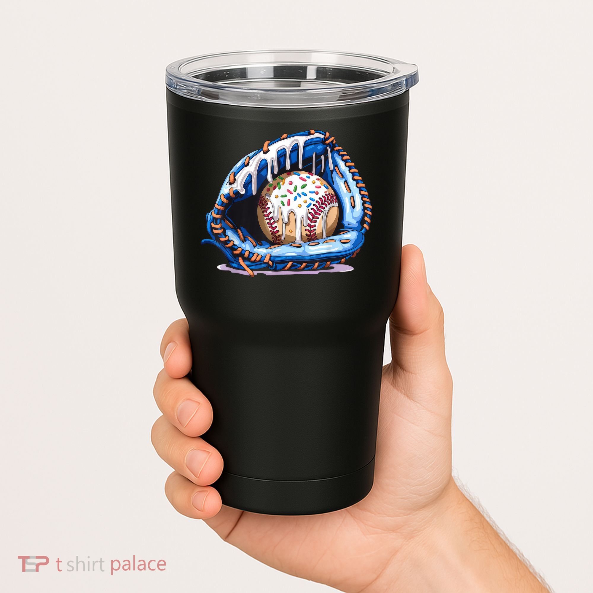 Baseball Drip Ice Cream Sprinkles Baseball Glove  Tumbler