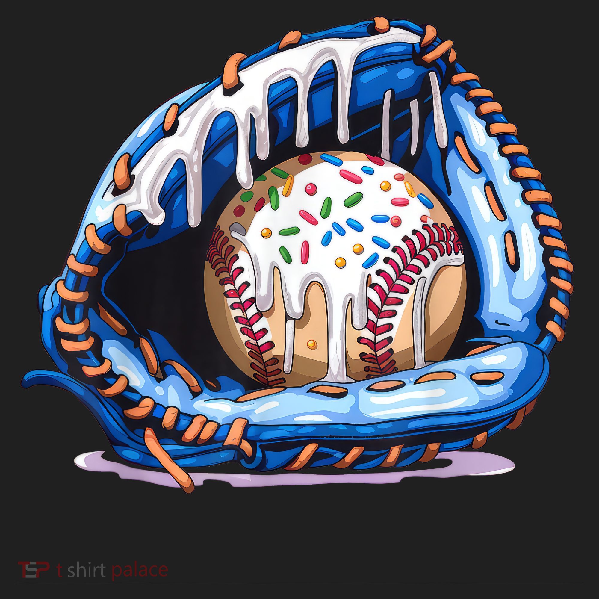 Baseball Drip Ice Cream Sprinkles Baseball Glove  Hat