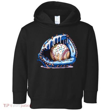 Baseball Drip Ice Cream Sprinkles Baseball Glove  Toddler Hoodie