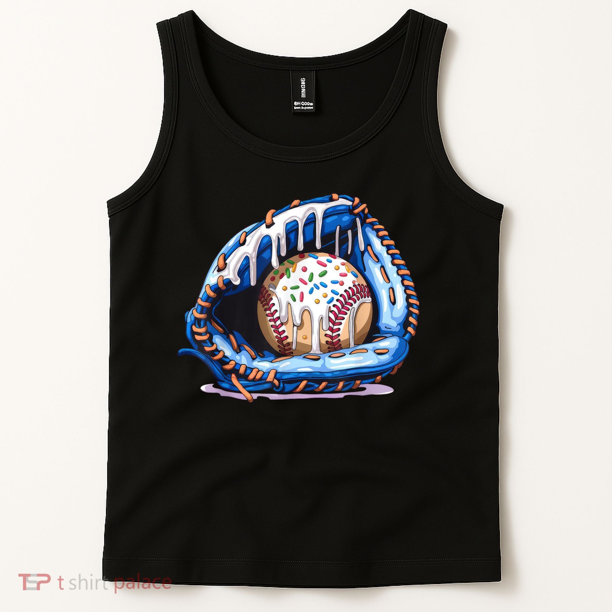 Baseball Drip Ice Cream Sprinkles Baseball Glove  Tank Top