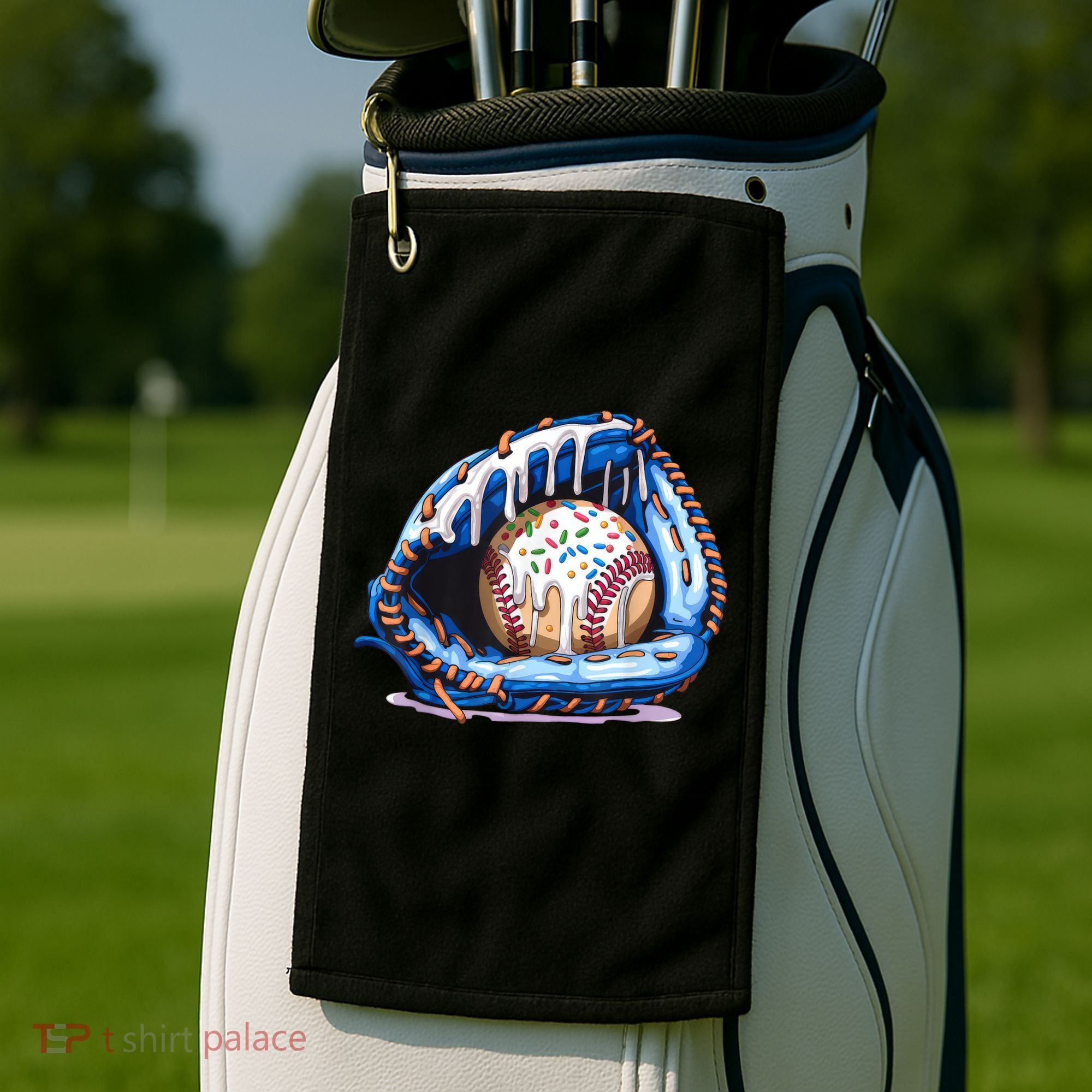 Baseball Drip Ice Cream Sprinkles Baseball Glove  Golf Towel