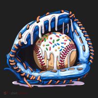 Baseball Drip Ice Cream Sprinkles Baseball Glove  Golf Towel thumb 3