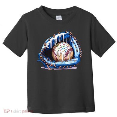 Baseball Drip Ice Cream Sprinkles Baseball Glove  Toddler T-Shirt