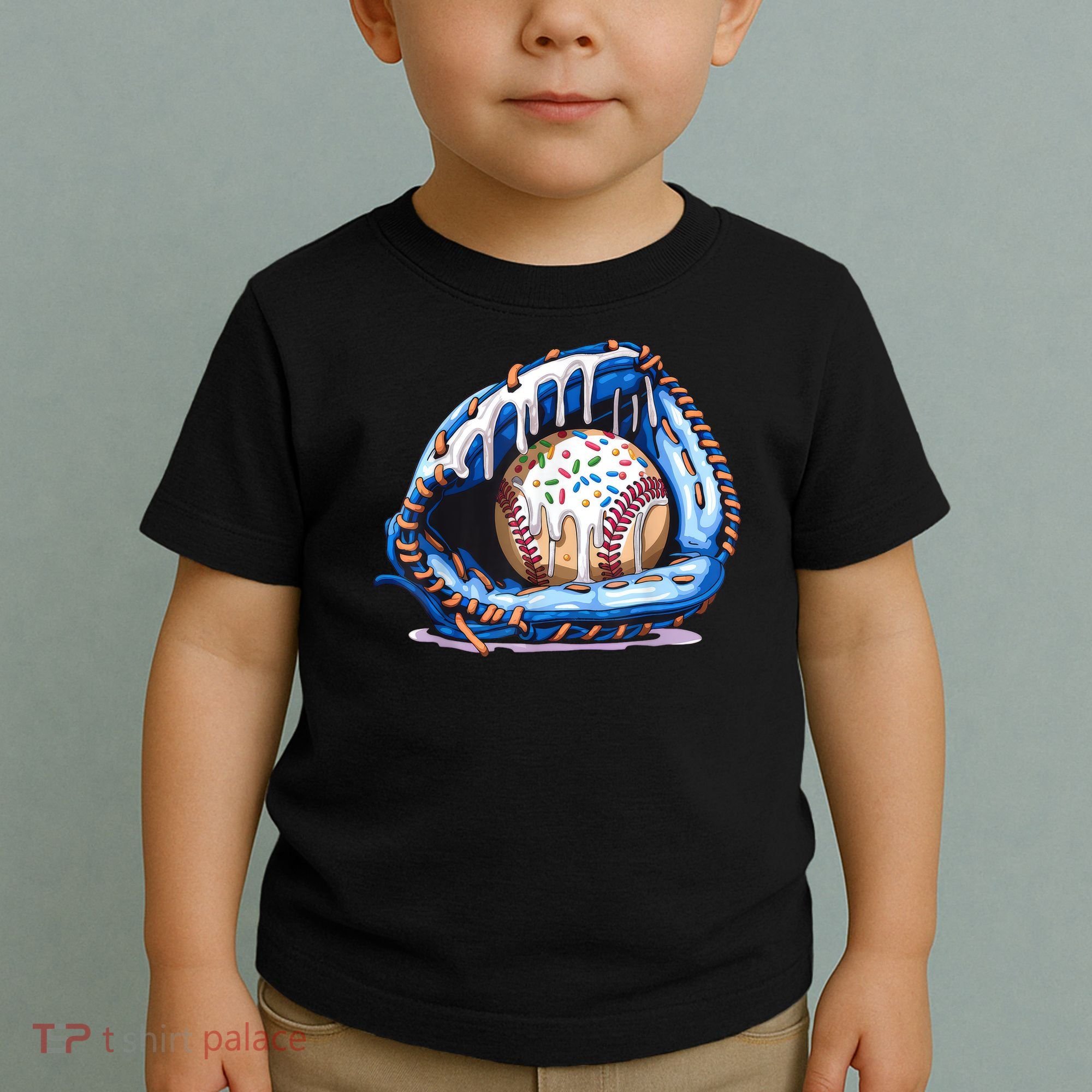 Baseball Drip Ice Cream Sprinkles Baseball Glove  Toddler T-Shirt
