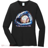 Baseball Drip Ice Cream Sprinkles Baseball Glove  Women's Long Sleeve Shirt thumb 0