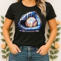 Baseball Drip Ice Cream Sprinkles Baseball Glove  Women's T-Shirt thumb 2