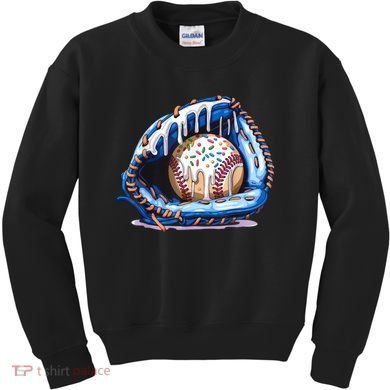 Baseball Drip Ice Cream Sprinkles Baseball Glove  Kids Sweatshirt