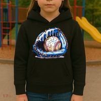 Baseball Drip Ice Cream Sprinkles Baseball Glove  Kids Hoodie thumb 3