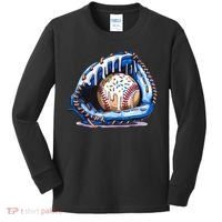 Baseball Drip Ice Cream Sprinkles Baseball Glove  Kids Long Sleeve Shirt thumb 0