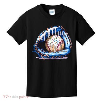 Baseball Drip Ice Cream Sprinkles Baseball Glove  Kids T-Shirt