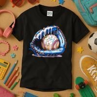 Baseball Drip Ice Cream Sprinkles Baseball Glove  Kids T-Shirt thumb 3