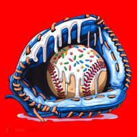 Baseball Drip Ice Cream Sprinkles Baseball Glove  Santa Hat thumb 1