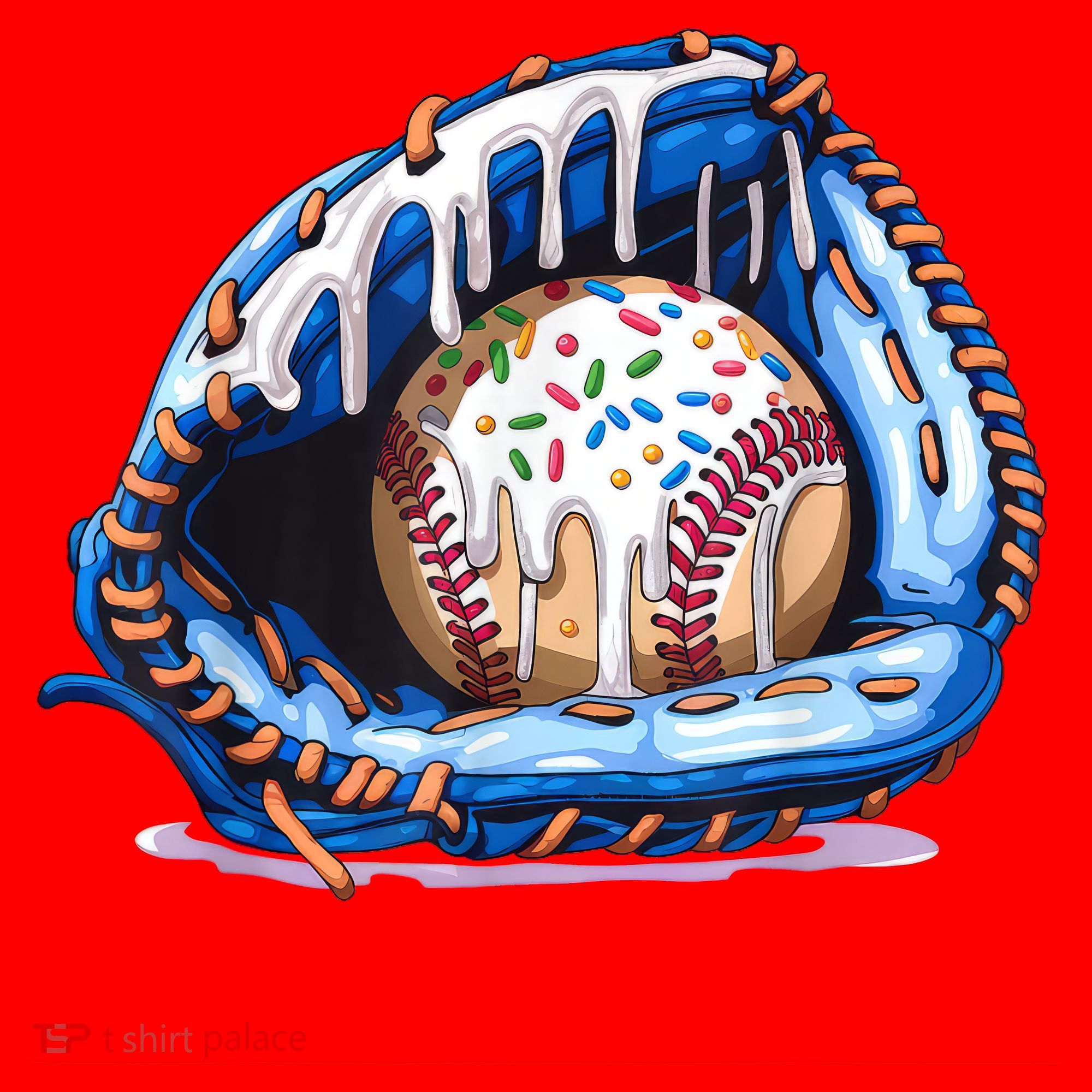 Baseball Drip Ice Cream Sprinkles Baseball Glove  Santa Hat