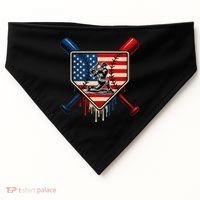 Baseball Drip Ice Cream Patriotic American Flag USA-Made Doggie Bandana thumb 0
