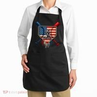 Baseball Drip Ice Cream Patriotic American Flag Apron thumb 2