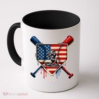 Baseball Drip Ice Cream Patriotic American Flag Coffee Mug thumb 0