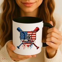 Baseball Drip Ice Cream Patriotic American Flag Coffee Mug thumb 3