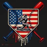 Baseball Drip Ice Cream Patriotic American Flag Women's Hoodie thumb 2