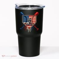 Baseball Drip Ice Cream Patriotic American Flag Tumbler thumb 0