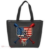 Baseball Drip Ice Cream Patriotic American Flag Tote Bag thumb 0