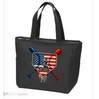 Baseball Drip Ice Cream Patriotic American Flag Tote Bag thumb 3