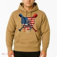 Baseball Drip Ice Cream Patriotic American Flag Hoodie thumb 2