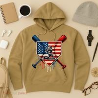 Baseball Drip Ice Cream Patriotic American Flag Hoodie thumb 3