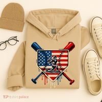 Baseball Drip Ice Cream Patriotic American Flag Hoodie thumb 4