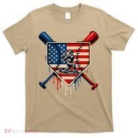 Baseball Drip Ice Cream Patriotic American Flag T-Shirt thumb 0