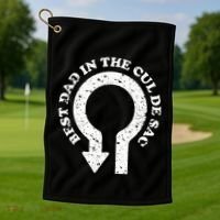 Best Dad In The Cul De Sac Bad Dad Jokes & Puns Golf Towel thumb 1