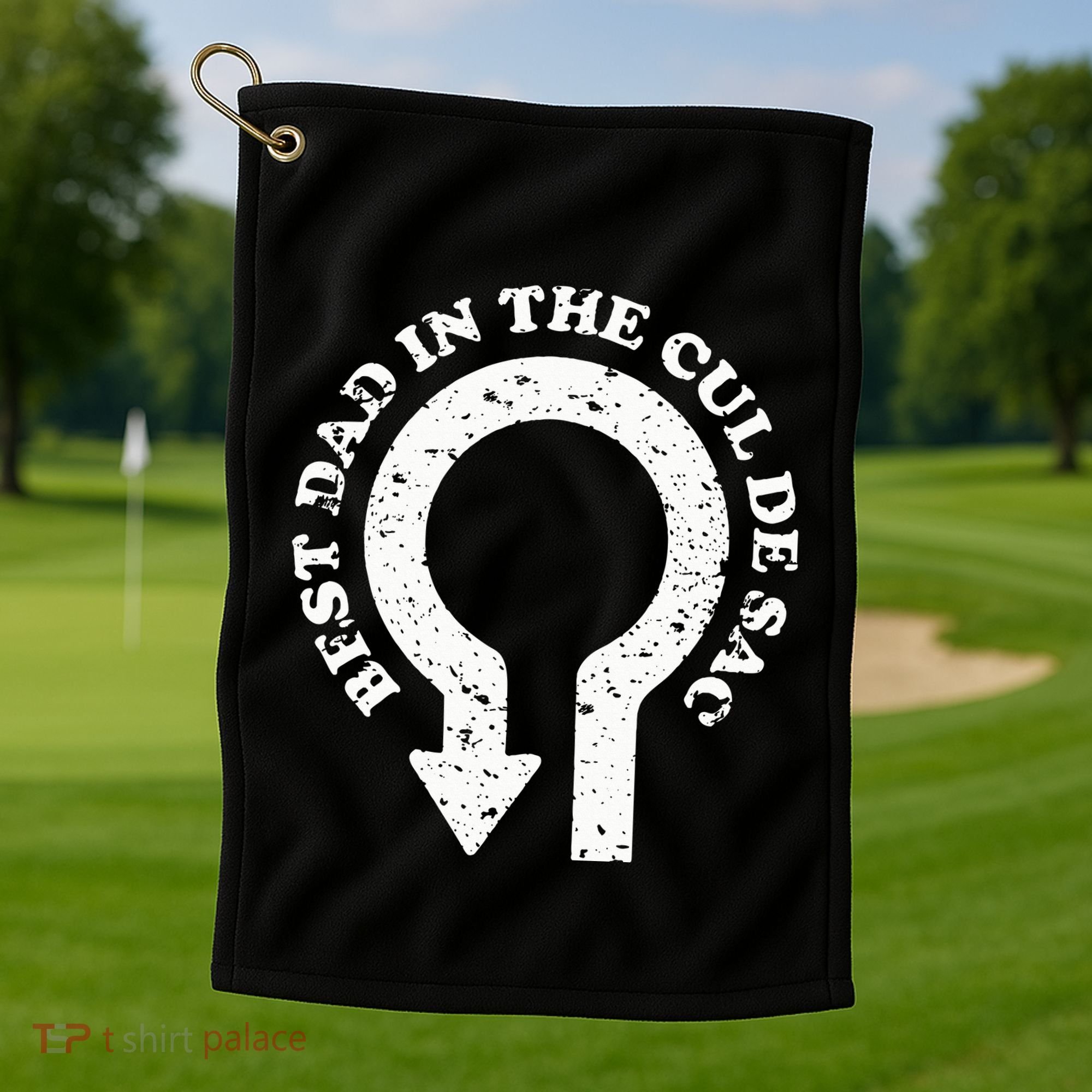 Best Dad In The Cul De Sac Bad Dad Jokes & Puns Golf Towel