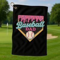 Baseball Dad Ice Cream Drip Golf Towel thumb 1