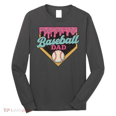 Baseball Dad Ice Cream Drip Long Sleeve Shirt