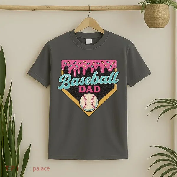 Baseball Dad Ice Cream Drip T-Shirt
