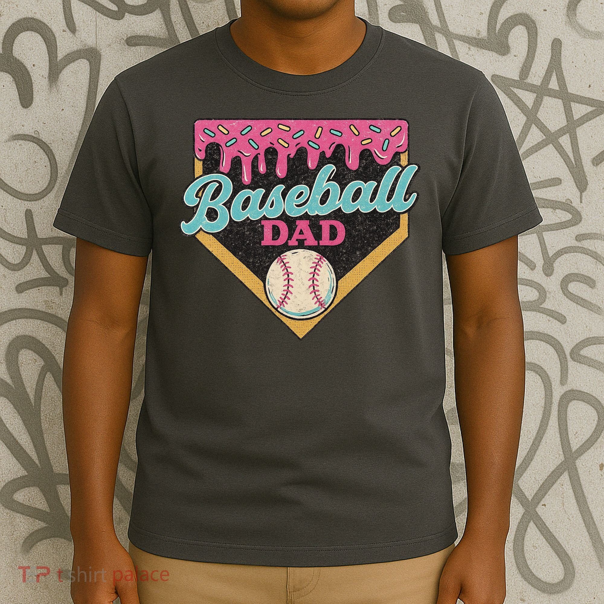 Baseball Dad Ice Cream Drip T-Shirt