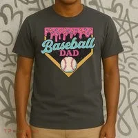 Baseball Dad Ice Cream Drip T-Shirt thumb 3