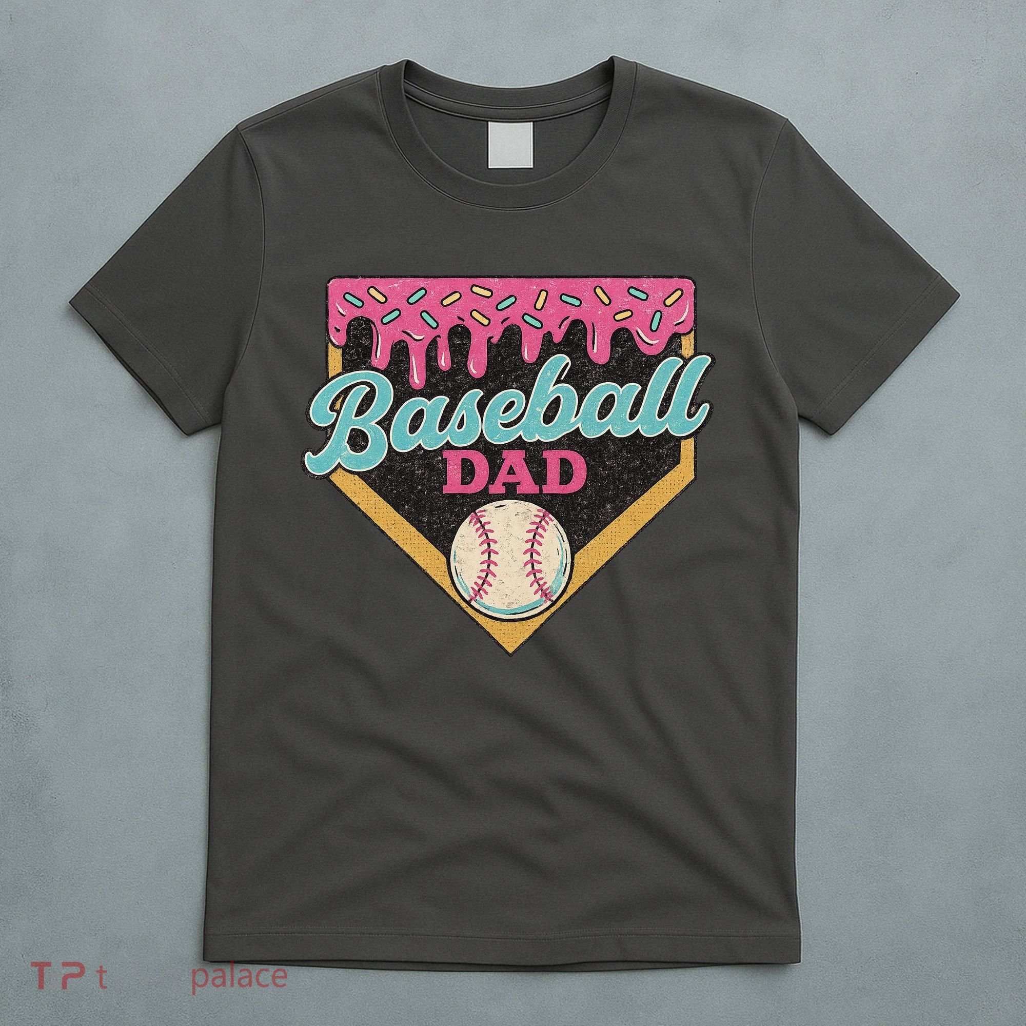 Baseball Dad Ice Cream Drip T-Shirt