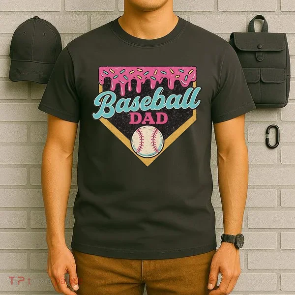 Baseball Dad Ice Cream Drip T-Shirt
