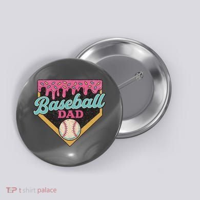 Baseball Dad Ice Cream Drip Button