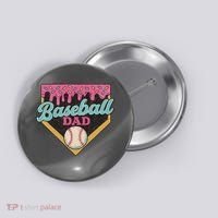 Baseball Dad Ice Cream Drip Button thumb 0