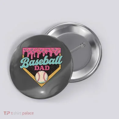 Baseball Dad Ice Cream Drip Button
