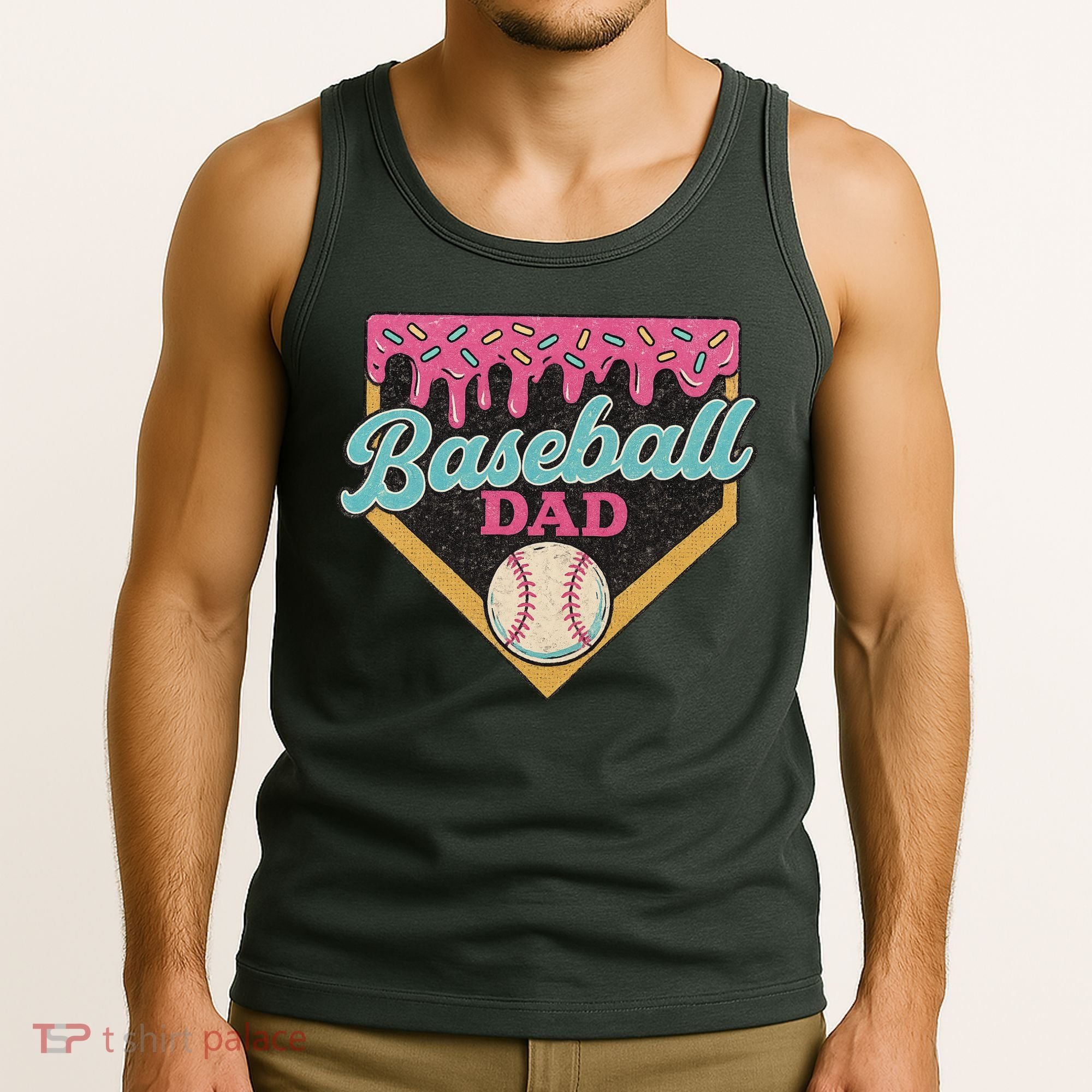 Baseball Dad Ice Cream Drip Tank Top