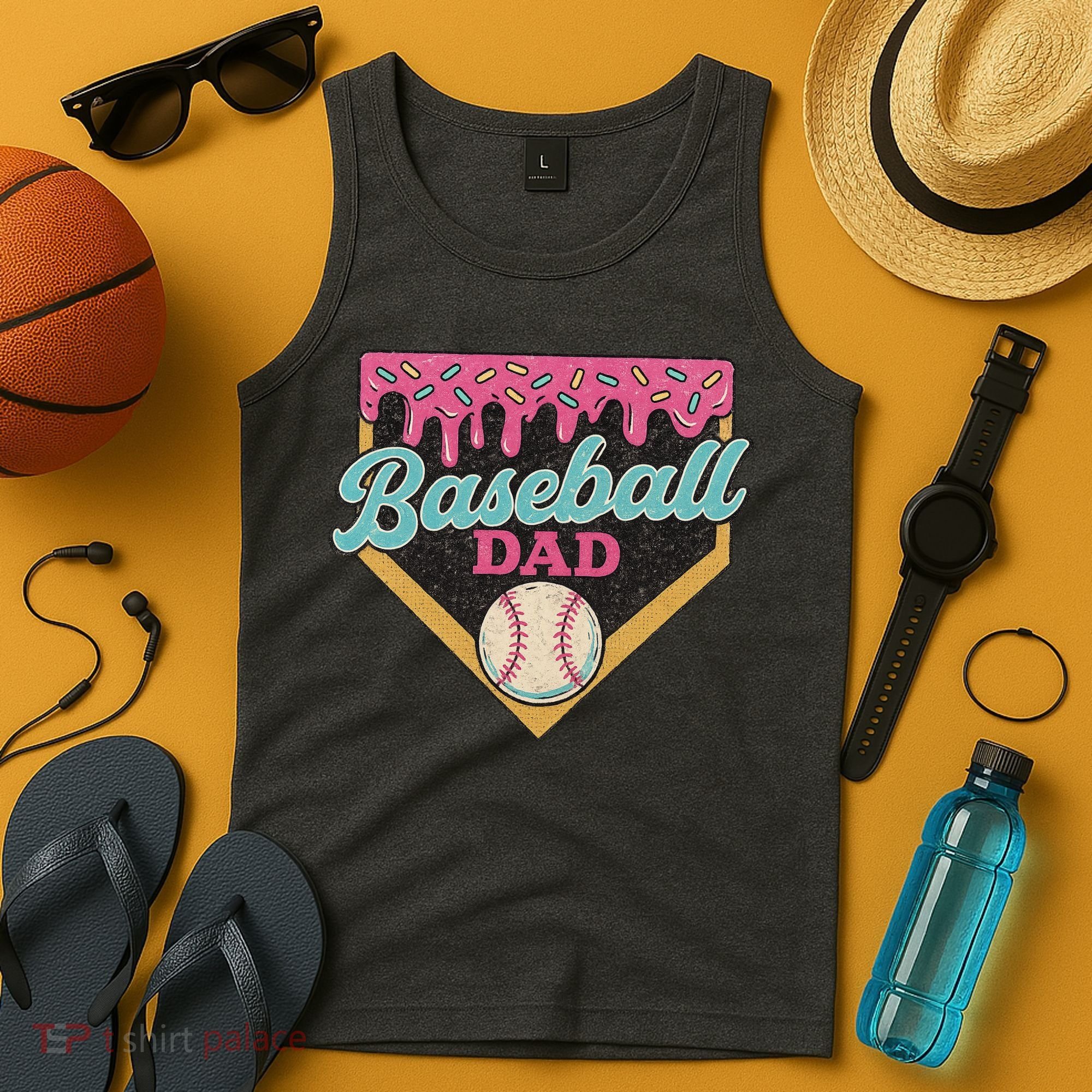 Baseball Dad Ice Cream Drip Tank Top