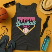 Baseball Dad Ice Cream Drip Tank Top thumb 4