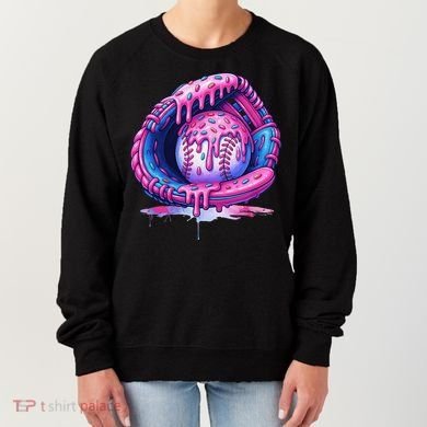 Baseball Drip Ice Cream Sprinkles Baseball Glove Women's Sweatshirt