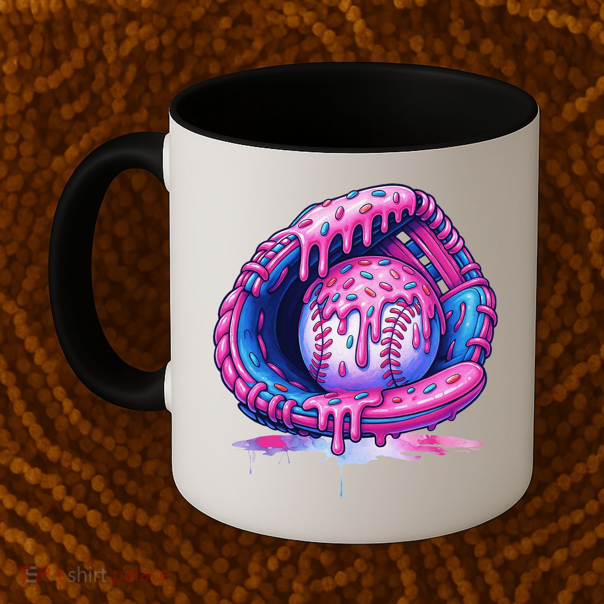 Baseball Drip Ice Cream Sprinkles Baseball Glove Coffee Mug