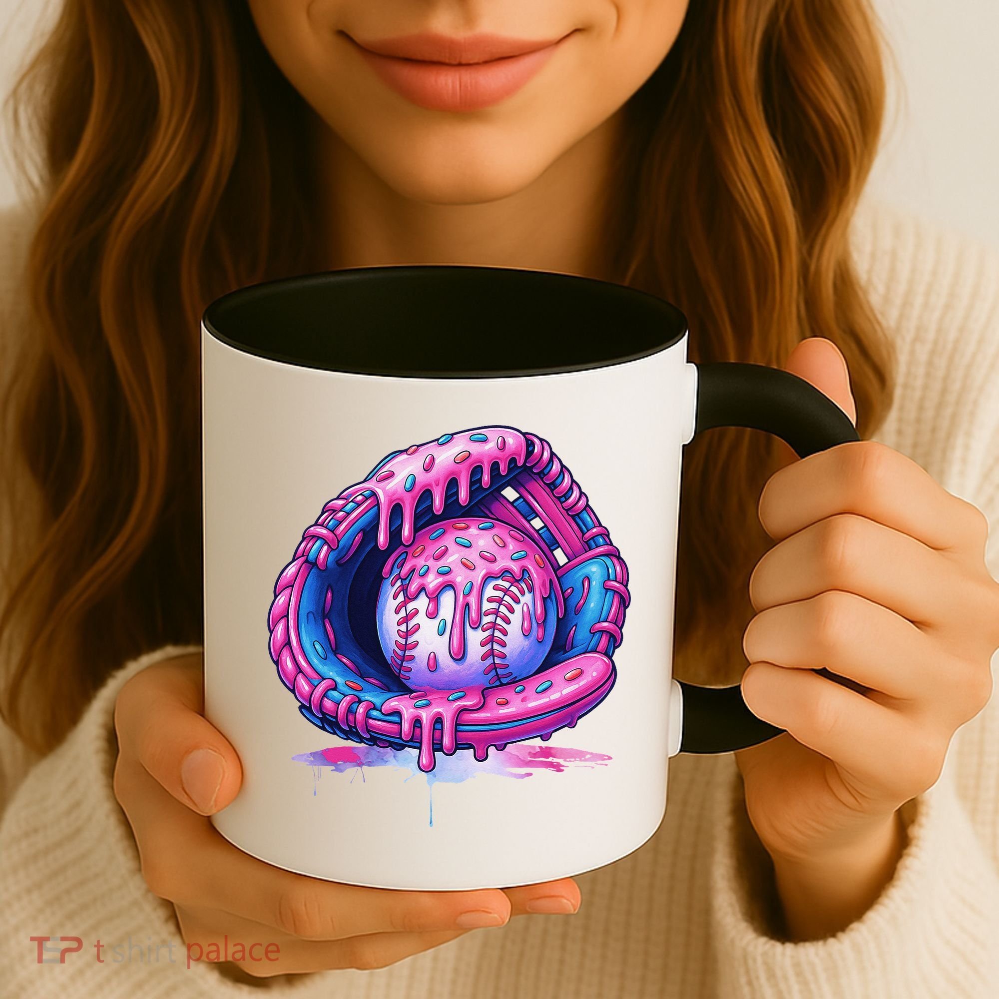 Baseball Drip Ice Cream Sprinkles Baseball Glove Coffee Mug