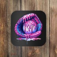 Baseball Drip Ice Cream Sprinkles Baseball Glove Coaster thumb 0