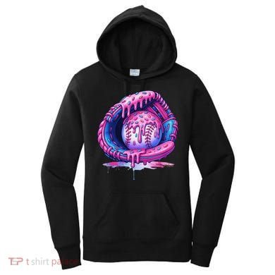 Baseball Drip Ice Cream Sprinkles Baseball Glove Women's Hoodie