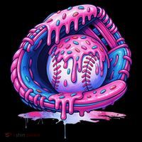 Baseball Drip Ice Cream Sprinkles Baseball Glove Women's Hoodie thumb 2
